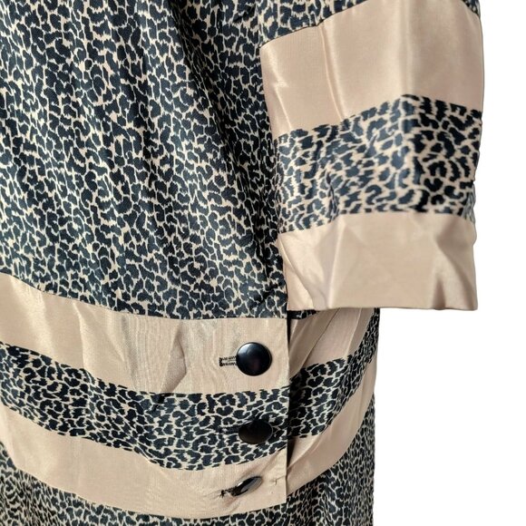 Vintage 70s Animal Print Set Women Plus 22 Black Gold Blouse Top Skirt Formal 2X - Picture 8 of 16
